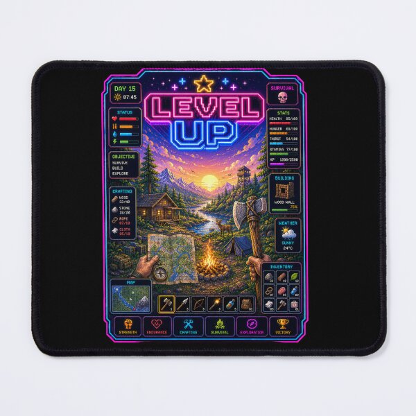 Item preview, Level Up Survival | Retro Wilderness Survival Gamer Design designed and sold by LevelUp!.