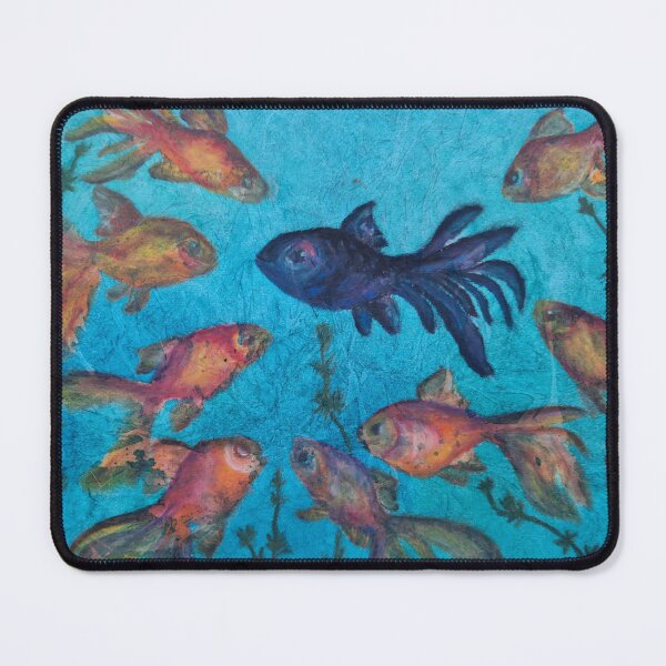 Item preview, Golden Fish of Abundance | Koi Fish Art, Blue Ocean Painting designed and sold by OksanaChepil.