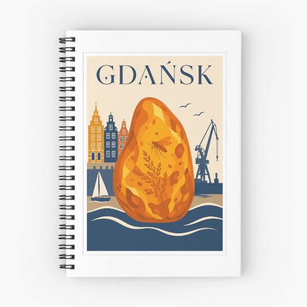 Item preview, Vintage Gdańsk Poland Baltic Amber Travel Poster designed and sold by Beyond Destinations.