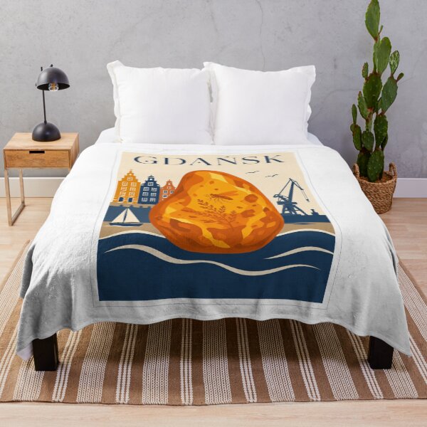 Item preview, Vintage Gdańsk Poland Baltic Amber Travel Poster designed and sold by Beyond Destinations.