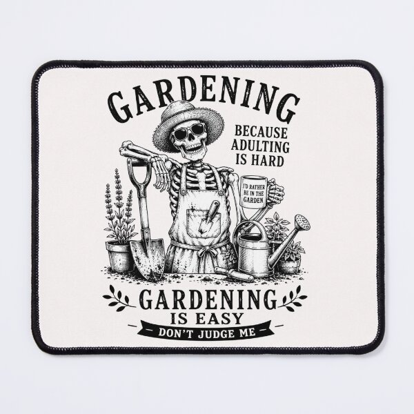 Item preview, Skeleton Gardener Funny Shirt | “Gardening Because Adulting Is Hard” | Vintage Black and White Skeleton Gardening Design designed and sold by Aniahck.
