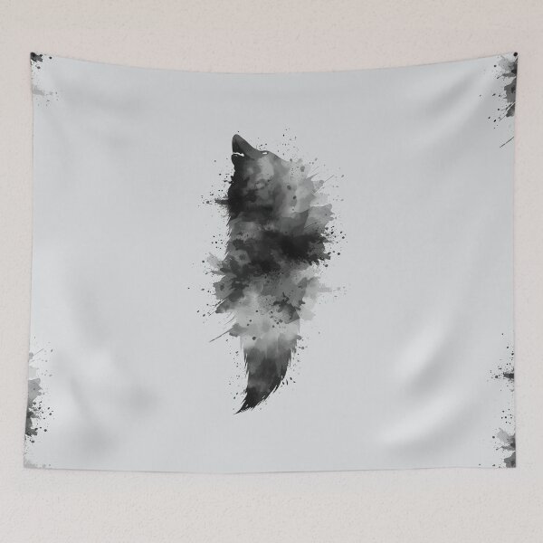 Item preview, Black & Grey Watercolor Wolf – Minimalist Wild Animal Art designed and sold by Biedroneczka.