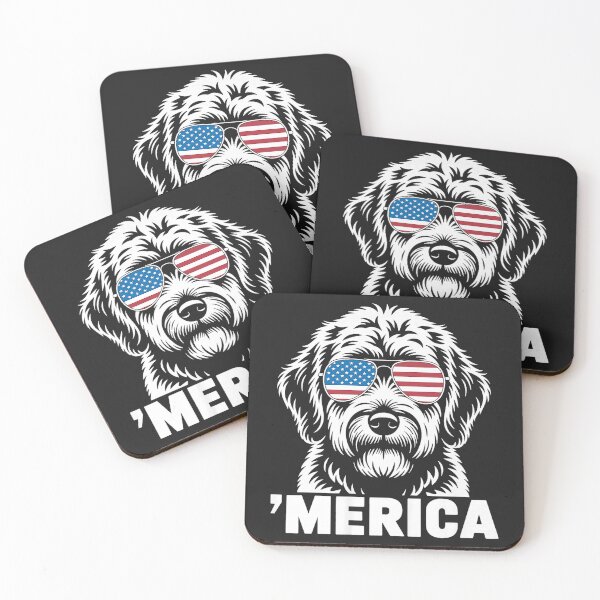Item preview, Patriotic USA American Flag 4th of July Labradoodle designed and sold by CriseldaBruning.