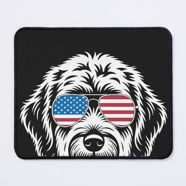 Item preview, Patriotic USA American Flag 4th of July Labradoodle designed and sold by CriseldaBruning.
