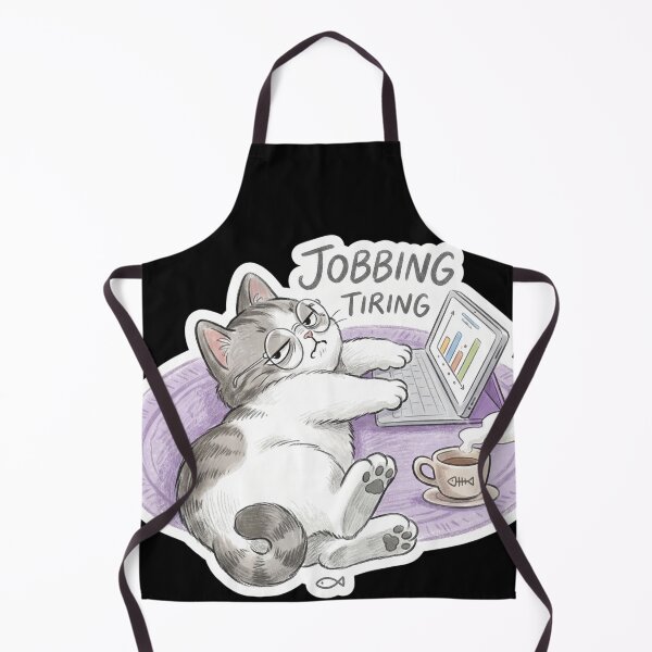 Item preview, Jobbing Is Tiring Funny Cat With Glasses Sticker designed and sold by CrystalMineArts.