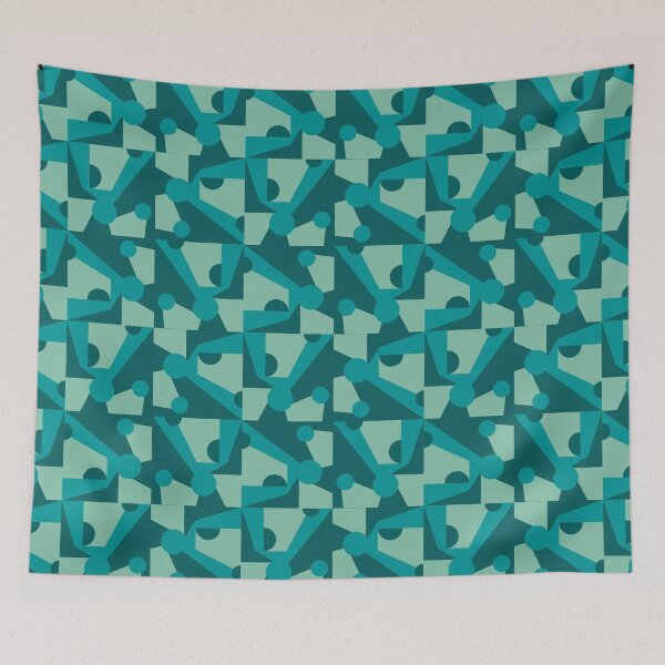 Item preview, Geometric composition in Green and Blue  designed and sold by StefanStudioArt.