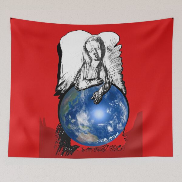 Item preview, Angel Sitting on Blue Earth (Original Poster by ACCI) designed and sold by VanyssaGraphics.