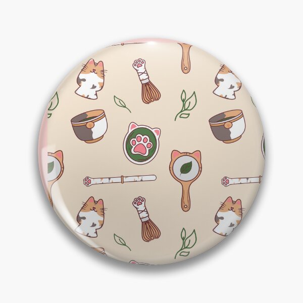Item preview, Kawaii Matcha Cat Tea Ceremony Pattern designed and sold by BGMeYou.