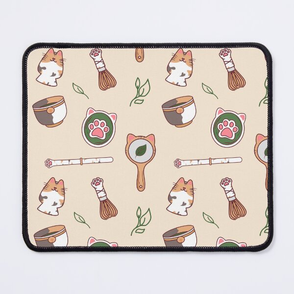 Item preview, Kawaii Matcha Cat Tea Ceremony Pattern designed and sold by BGMeYou.