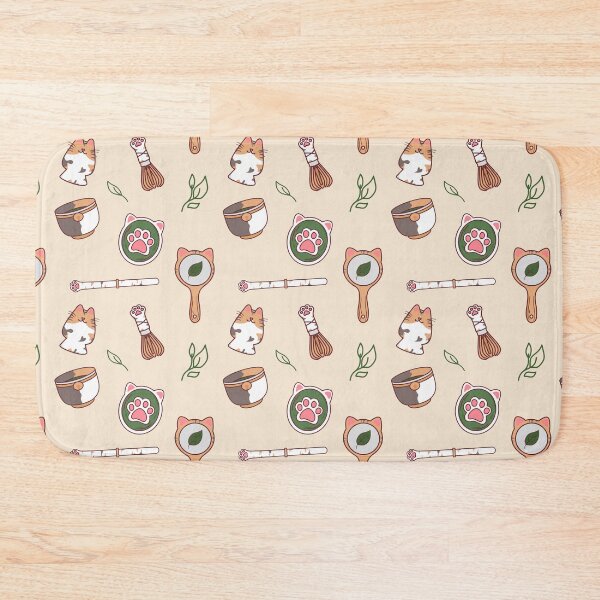 Item preview, Kawaii Matcha Cat Tea Ceremony Pattern designed and sold by BGMeYou.