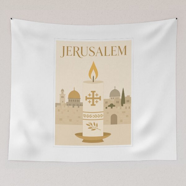 Item preview, Historic Jerusalem Holy City Pilgrim Candle designed and sold by Beyond Destinations.