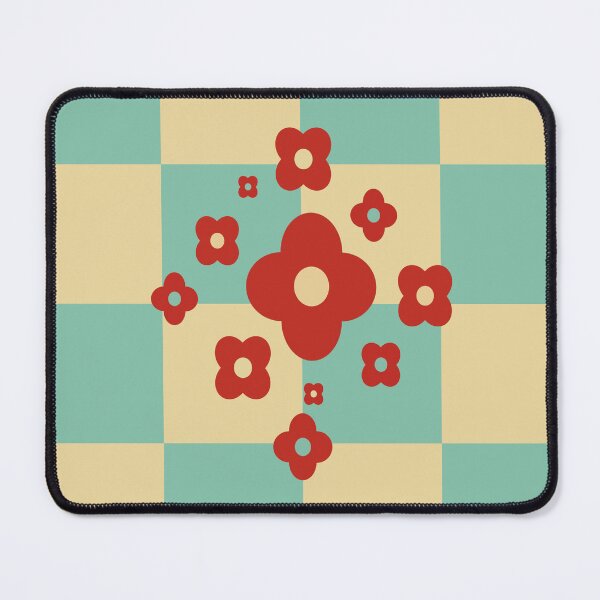 Item preview, Creme and light green Checkboard with red flowers designed and sold by StefanStudioArt.