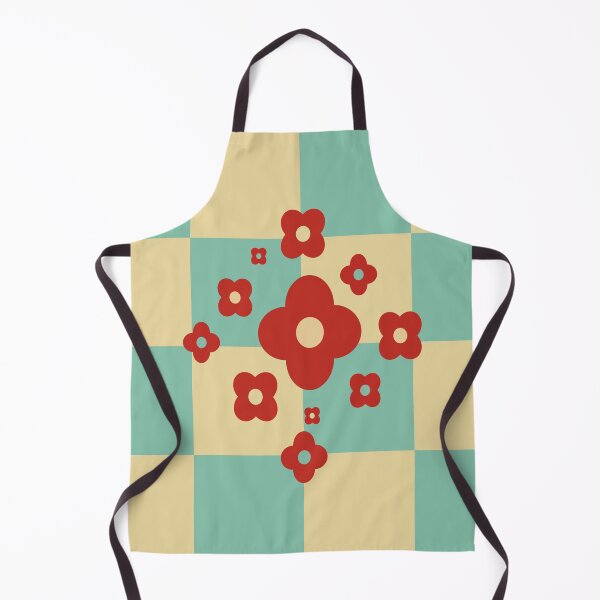 Item preview, Creme and light green Checkboard with red flowers designed and sold by StefanStudioArt.