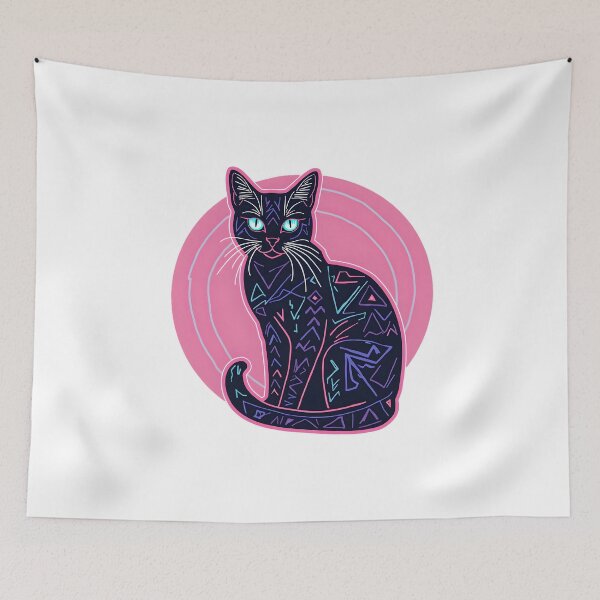 Item preview, Retro Cat Lover Sticker - 80s Neon Vintage Cat Aesthetic designed and sold by Vajid Designs .