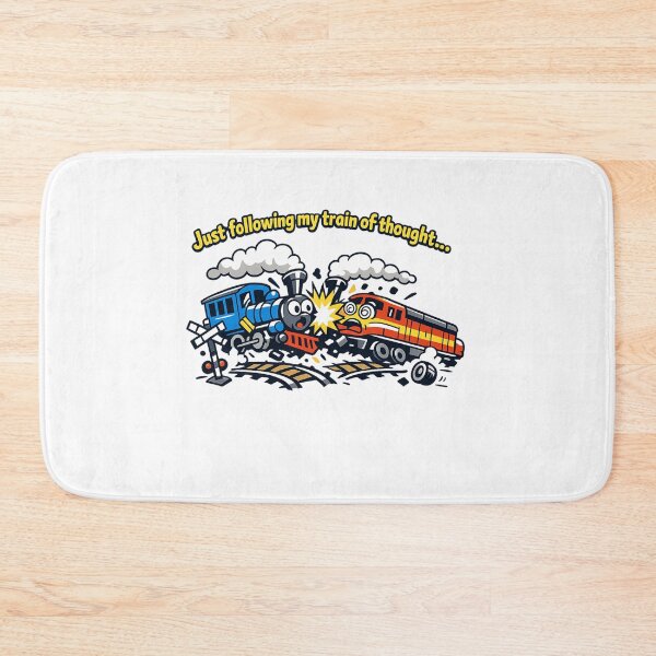 Item preview, Train of Thought Crash – Funny Cartoon Train Illustration designed and sold by Teacuppupdesign.