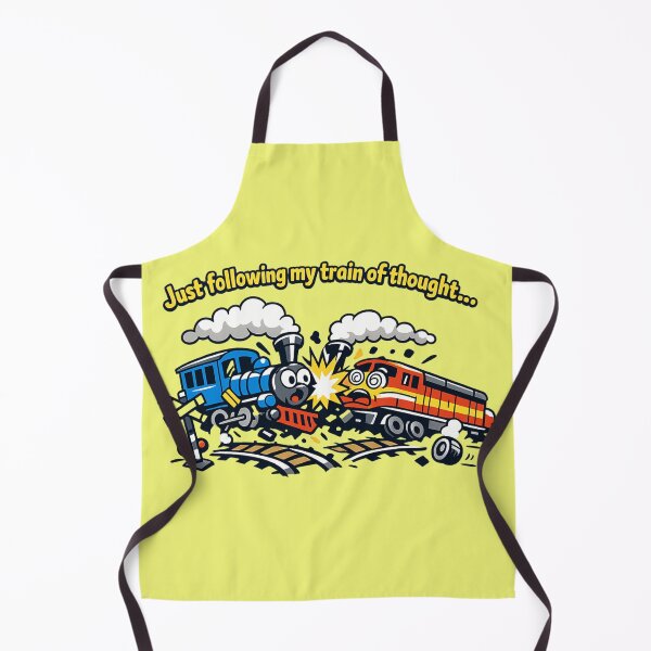 Item preview, Train of Thought Crash – Funny Cartoon Train Illustration designed and sold by Teacuppupdesign.