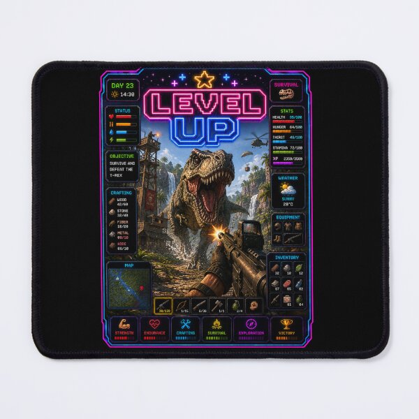 Item preview, Level Up Dino Survival | Retro T-Rex Adventure Gamer Design designed and sold by LevelUp!.