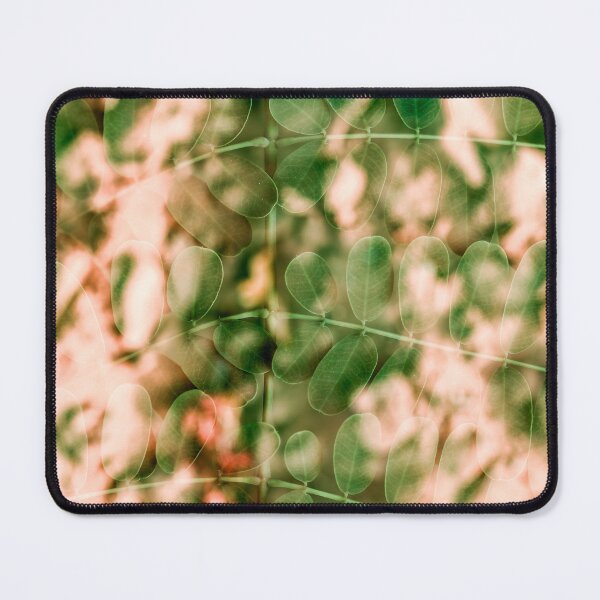 Item preview, A delicate multiple exposure of small, rounded green leaves layered over warm, peach-toned foliage. designed and sold by AbulailArt.
