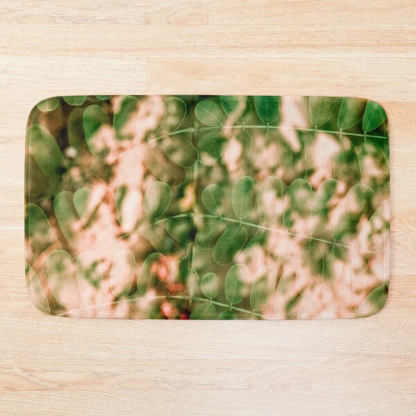Item preview, A delicate multiple exposure of small, rounded green leaves layered over warm, peach-toned foliage. designed and sold by AbulailArt.
