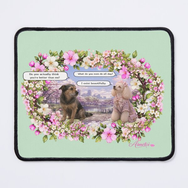 Item preview, I Exist Beautifully – Funny Aesthetic Dog Conversation designed and sold by Aimetoi.