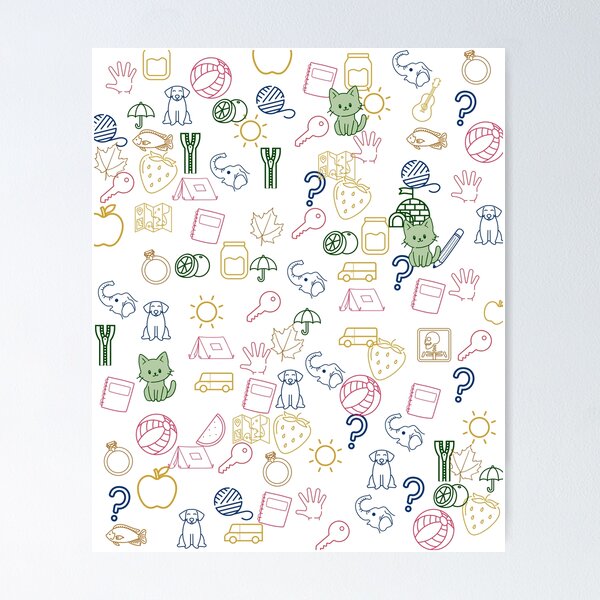 Item preview, Cute Neon Aesthetic Random Objects Pattern designed and sold by DrimitStore.