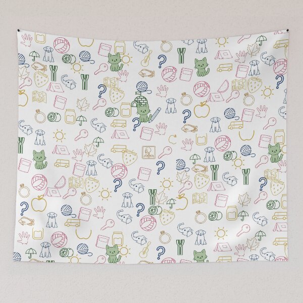 Item preview, Cute Neon Aesthetic Random Objects Pattern designed and sold by DrimitStore.