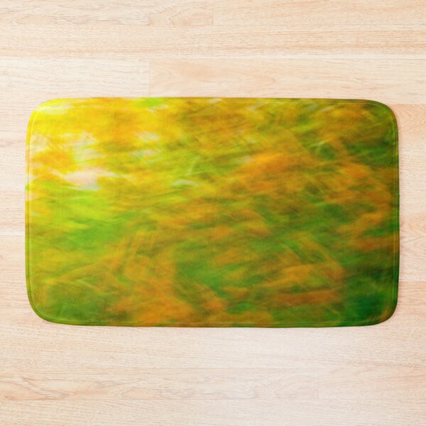 Item preview, A horizontal motion blur that transforms a sunlit garden into streaks of brilliant yellow and deep green. designed and sold by AbulailArt.