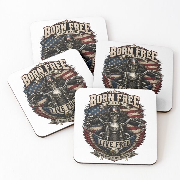 Item preview, Born Free Ride Hard Biker Tee designed and sold by KLYMERACRUE.