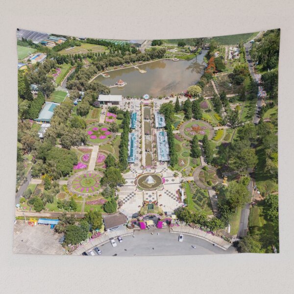Item preview, Aerial Dalat City Flower Garden - Vibrant Floral Mosaic | Vietnam Drone Landscape Art designed and sold by Ross.A.Campbell.
