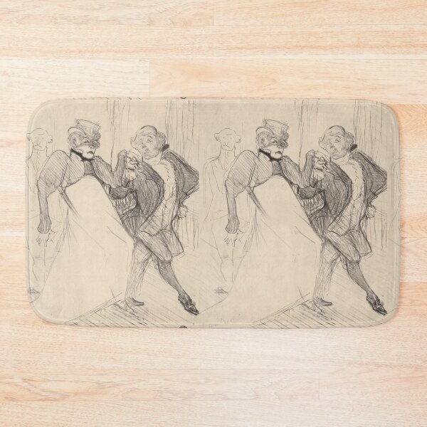 Item preview, Rejane and Galipaux in Madame Sans-Gene by Toulouse-Lautrec Vintage Theatrical Sketch Art designed and sold by artofuniverse.
