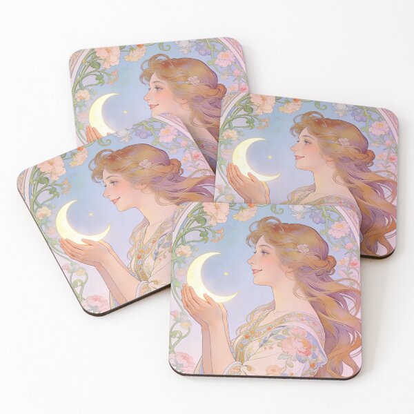 Item preview, Moonlit Bloom Enchantment in a dreamlike Art Nouveau reverie. designed and sold by BlareBlare.