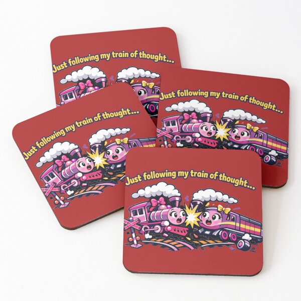 Item preview, ADHD Train of Thought Crash – Funny Neurodivergent Cartoon -  pink edition designed and sold by Teacuppupdesign.