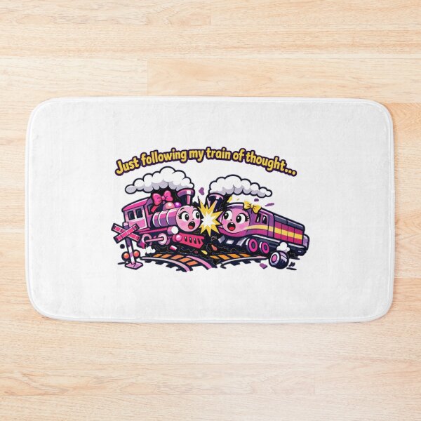 Item preview, ADHD Train of Thought Crash – Funny Neurodivergent Cartoon -  pink edition designed and sold by Teacuppupdesign.