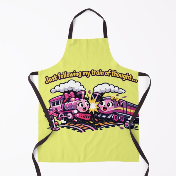 Item preview, ADHD Train of Thought Crash – Funny Neurodivergent Cartoon - pink edition designed and sold by Teacuppupdesign.