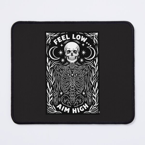 Item preview, "Feel Low Aim High" Gothic Skeleton Tarot Card Art designed and sold by Cipher & Soul.