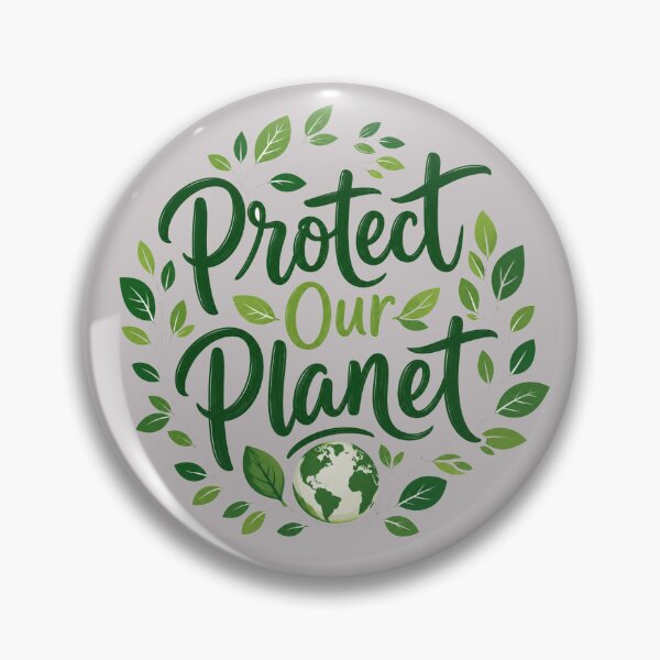 Item preview, "Protect Our Planet" Typographic Poster with a Plant Motif designed and sold by DarVibe Designs.