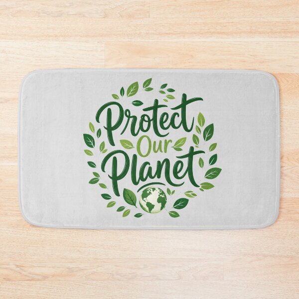Item preview, "Protect Our Planet" Typographic Poster with a Plant Motif designed and sold by DarVibe Designs.