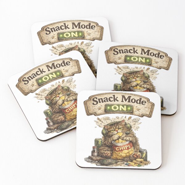 Item preview, Snack Mode ON Cat – Funny Snack Lover Cat Vintage Food Design designed and sold by Clothes With Smiling Animals Walt Gral.