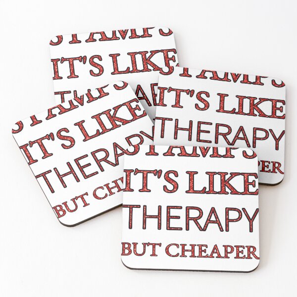 Item preview, Stamps It'S Like Therapy But Cheaper And Better Red Rhinestone designed and sold by TheIconSmith.