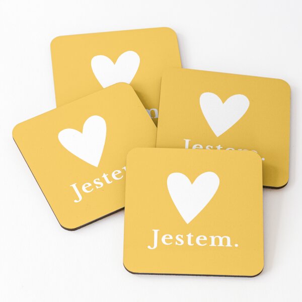 Item preview, Jestem Polish Affirmation Quote with White Heart designed and sold by LekkieStudioArt.