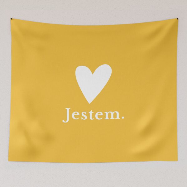 Item preview, Jestem Polish Affirmation Quote with White Heart designed and sold by LekkieStudioArt.