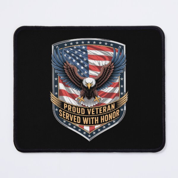 Item preview, Veteran Pride Shield – Bold Eagle Emblem & Patriotic Colors designed and sold by OldGloryForge.