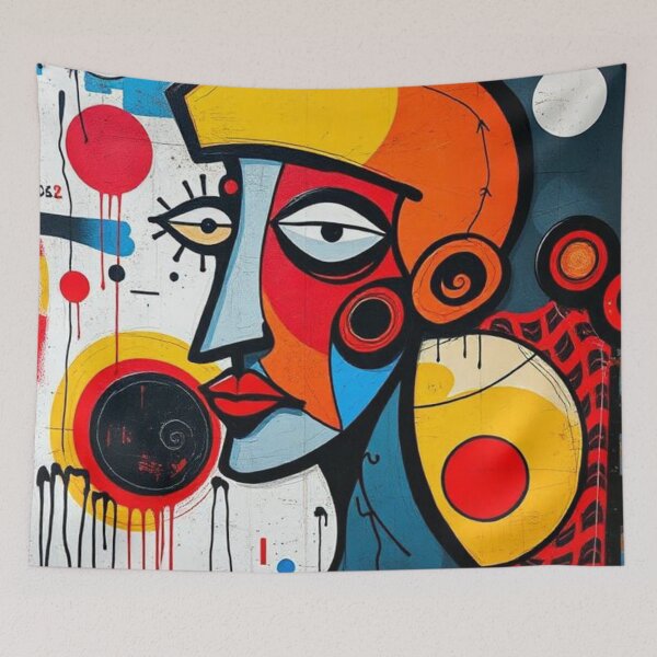 Item preview, Cubist Portrait on a Graffiti Wall designed and sold by RAISC.