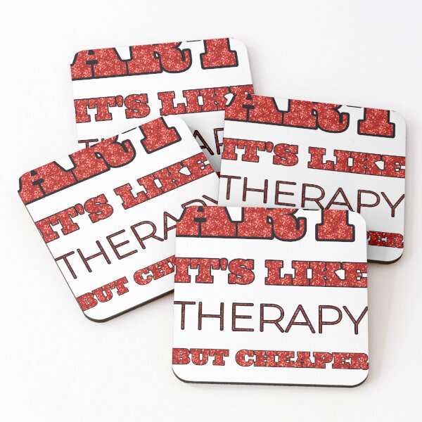 Item preview, Art It'S Like Therapy But Cheaper And Better Red Rhinestone designed and sold by TheIconSmith.