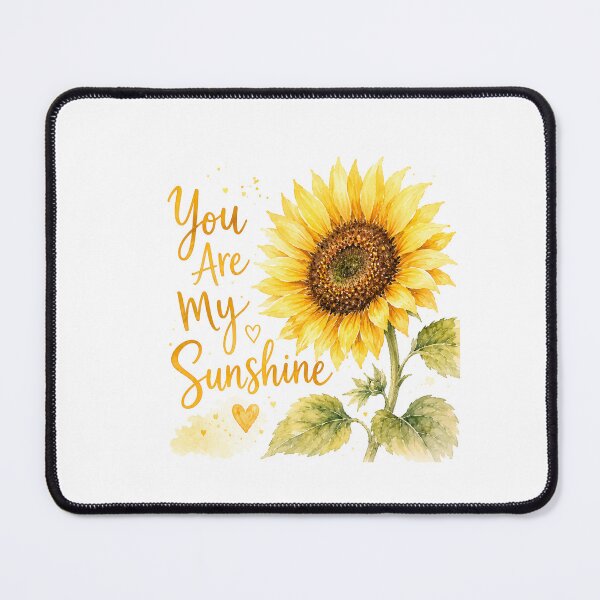 Item preview, You Are My Sunshine Sunflower Watercolor Love Quote Print designed and sold by ebocraft.
