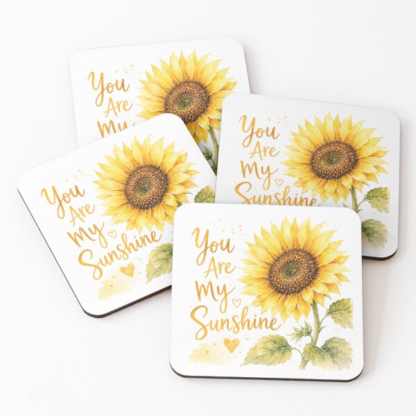 Item preview, You Are My Sunshine Sunflower Watercolor Love Quote Print designed and sold by ebocraft.