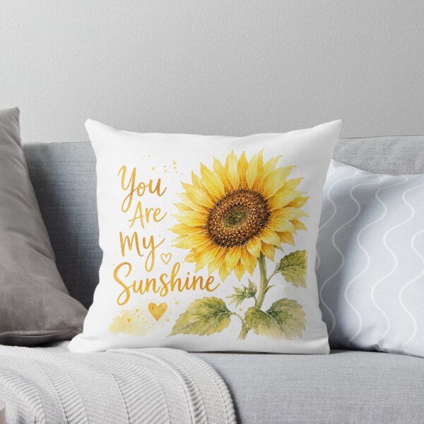 Item preview, You Are My Sunshine Sunflower Watercolor Love Quote Print designed and sold by ebocraft.