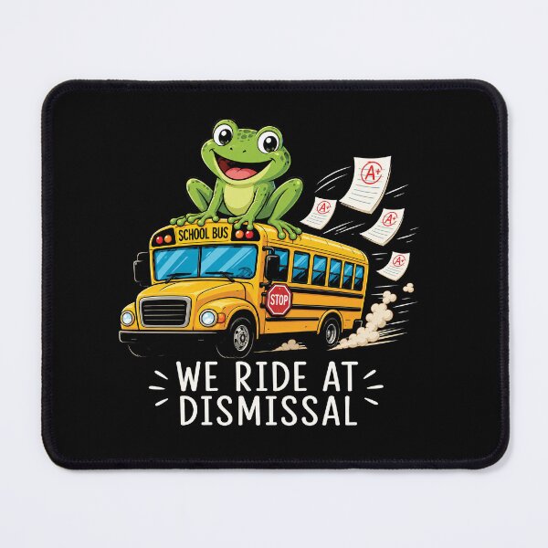 Item preview, We Ride At Dismissal | Funny School Bus Frog Teacher Design designed and sold by ArcaneArtistry.