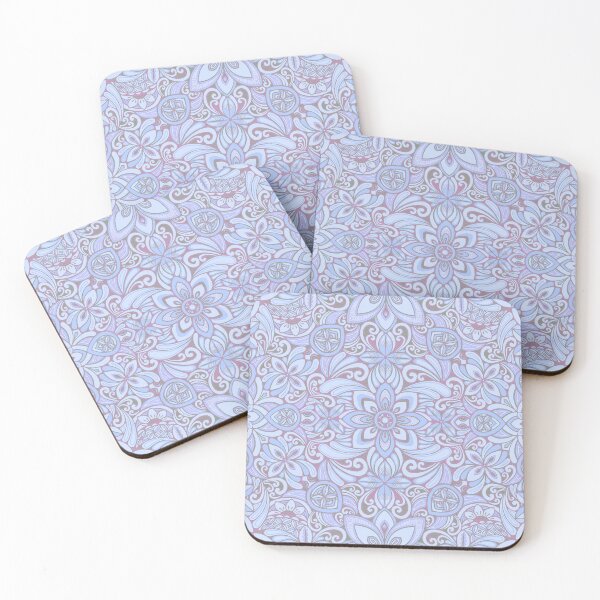 Item preview, Modern vintage turtle floral - soft blues designed and sold by AprilAppleArt.