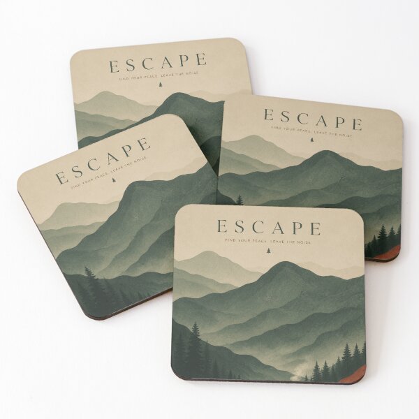 Item preview, Escape Abstract Mountain Poster | Minimal Forest Wall Art | Cinematic Nature Print designed and sold by Watchyyy.